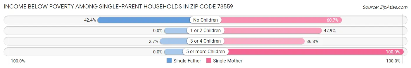 Income Below Poverty Among Single-Parent Households in Zip Code 78559