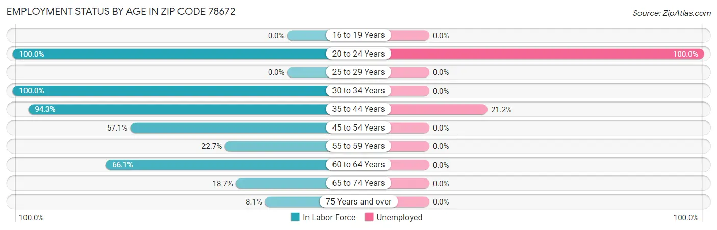 Employment Status by Age in Zip Code 78672