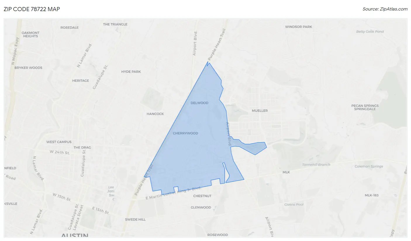 Zip Code 78722 Map