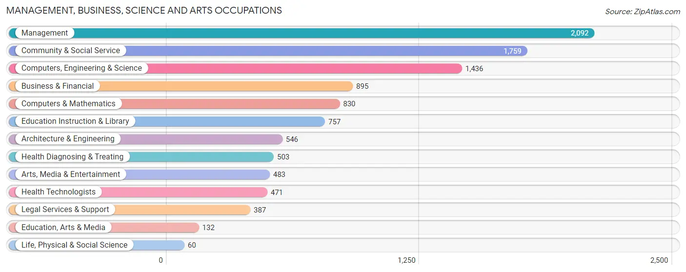 Management, Business, Science and Arts Occupations in Zip Code 78737