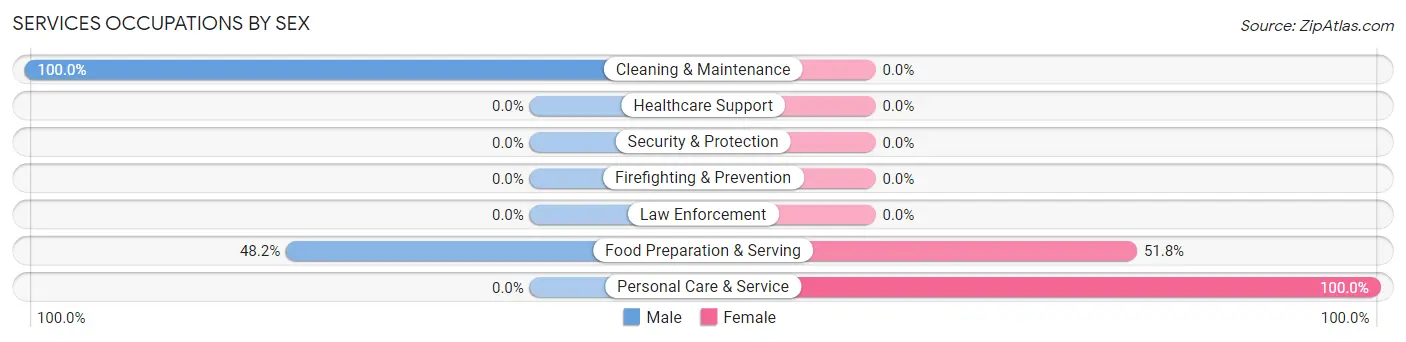 Services Occupations by Sex in Zip Code 78742