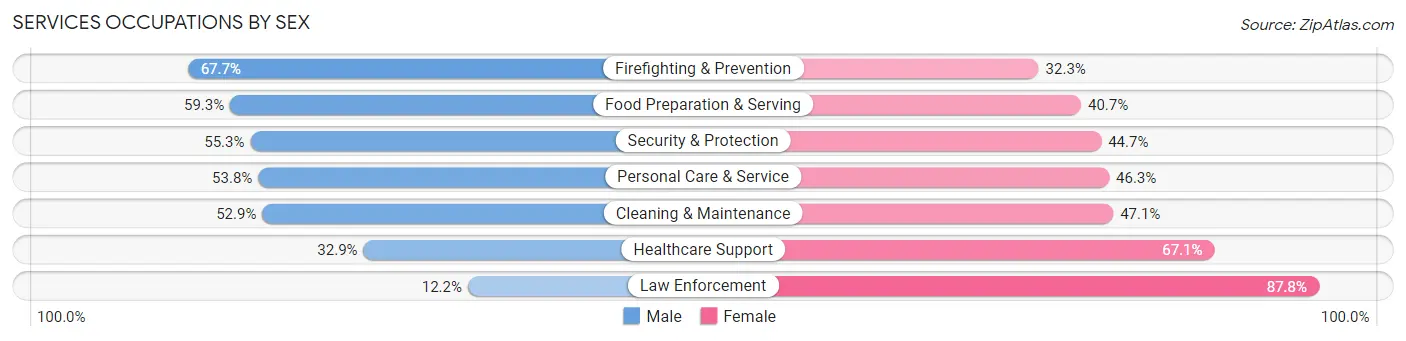 Services Occupations by Sex in Zip Code 78753
