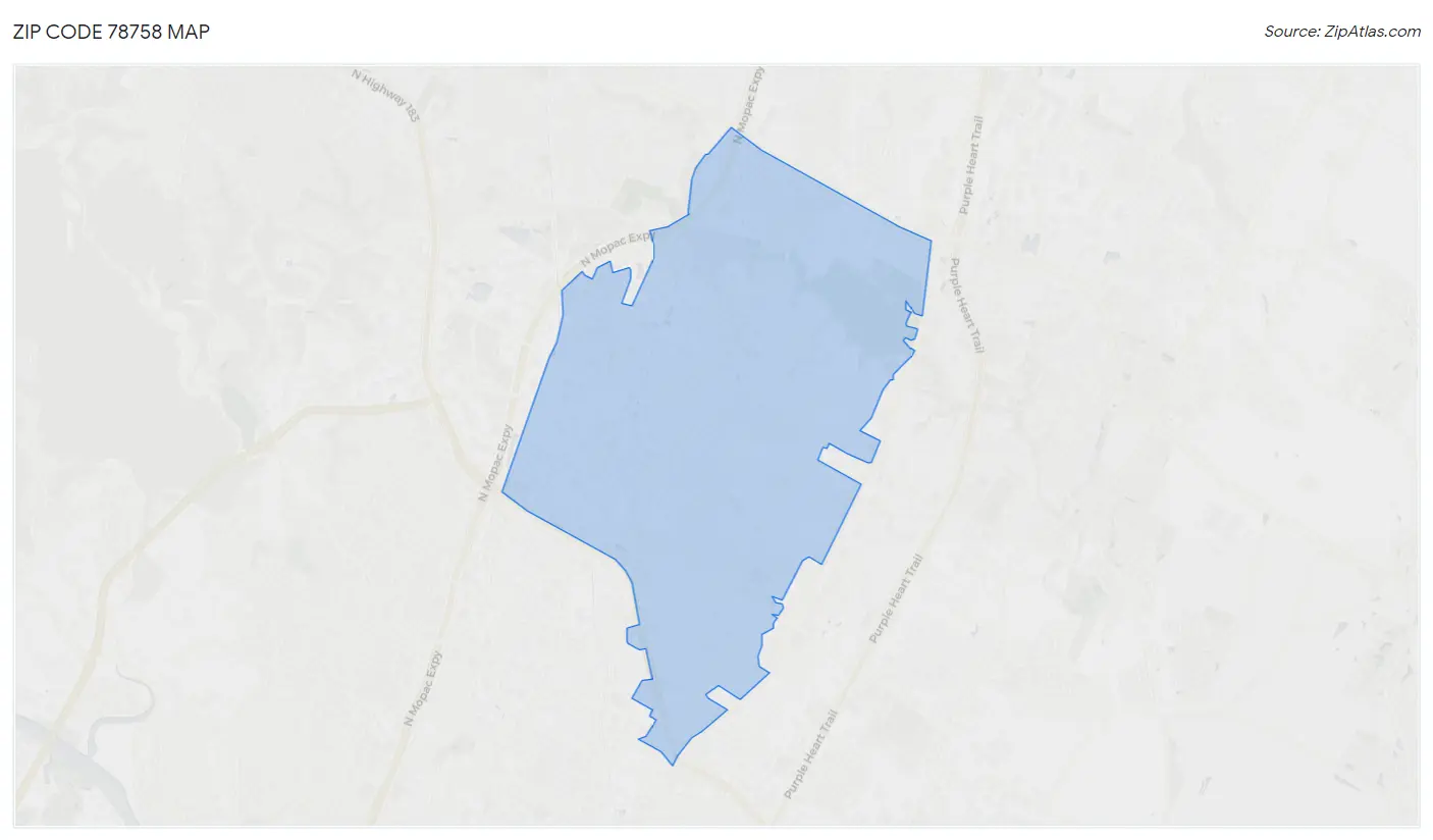 Zip Code 78758 Map