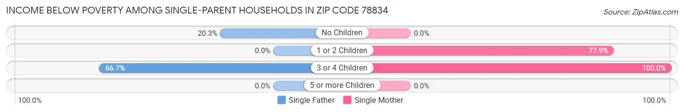 Income Below Poverty Among Single-Parent Households in Zip Code 78834