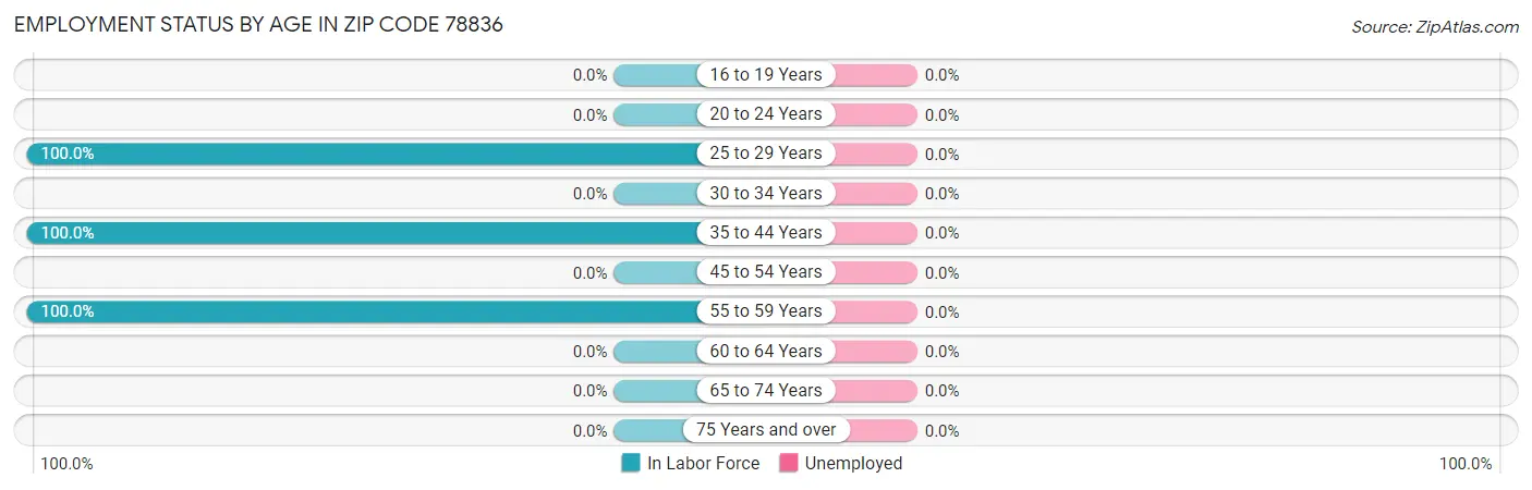 Employment Status by Age in Zip Code 78836
