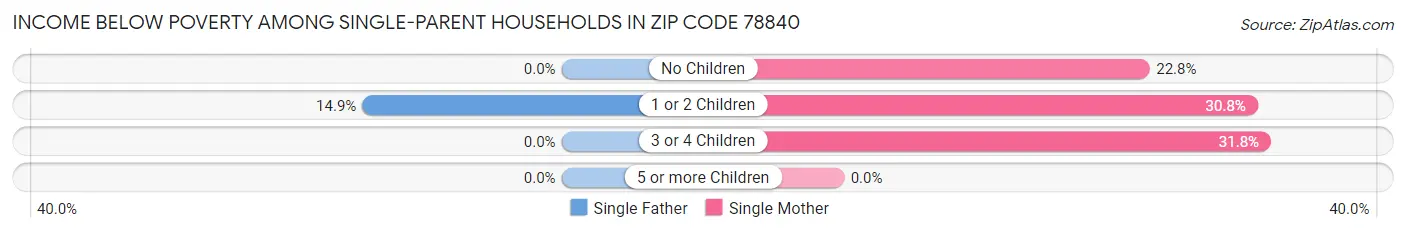 Income Below Poverty Among Single-Parent Households in Zip Code 78840