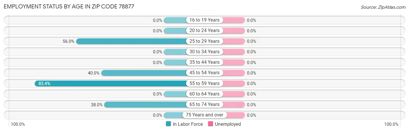 Employment Status by Age in Zip Code 78877