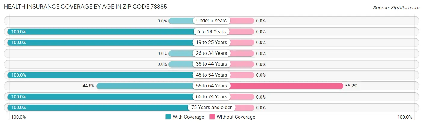 Health Insurance Coverage by Age in Zip Code 78885