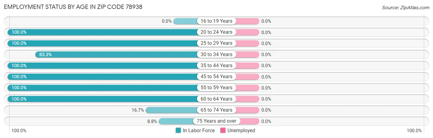 Employment Status by Age in Zip Code 78938