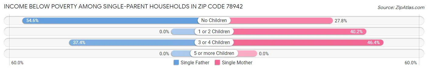 Income Below Poverty Among Single-Parent Households in Zip Code 78942
