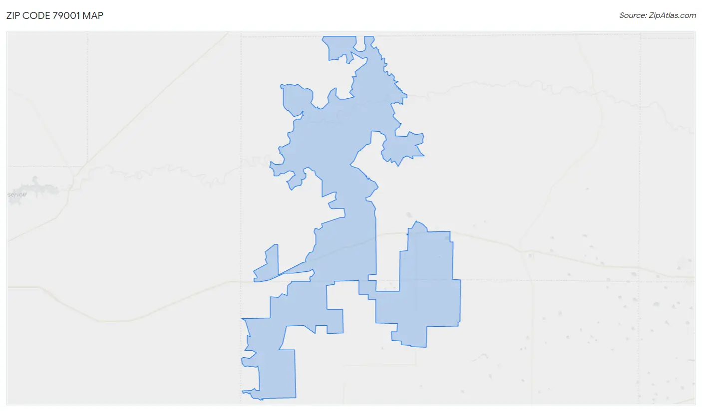 Zip Code 79001 Map