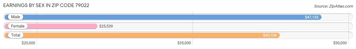 Earnings by Sex in Zip Code 79022