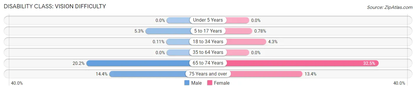 Disability in Zip Code 79022: <span>Vision Difficulty</span>