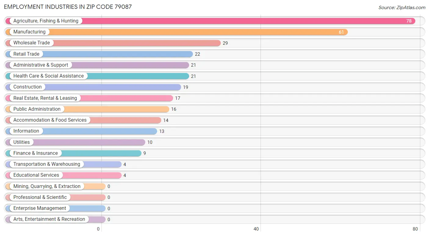 Employment Industries in Zip Code 79087