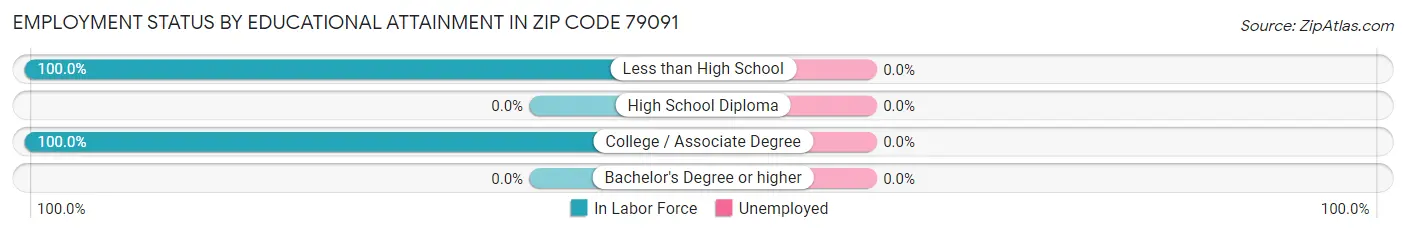 Employment Status by Educational Attainment in Zip Code 79091