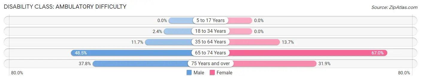 Disability in Zip Code 79101: <span>Ambulatory Difficulty</span>