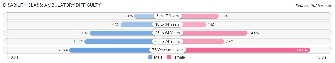 Disability in Zip Code 79102: <span>Ambulatory Difficulty</span>