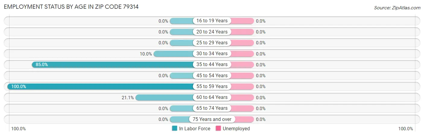 Employment Status by Age in Zip Code 79314