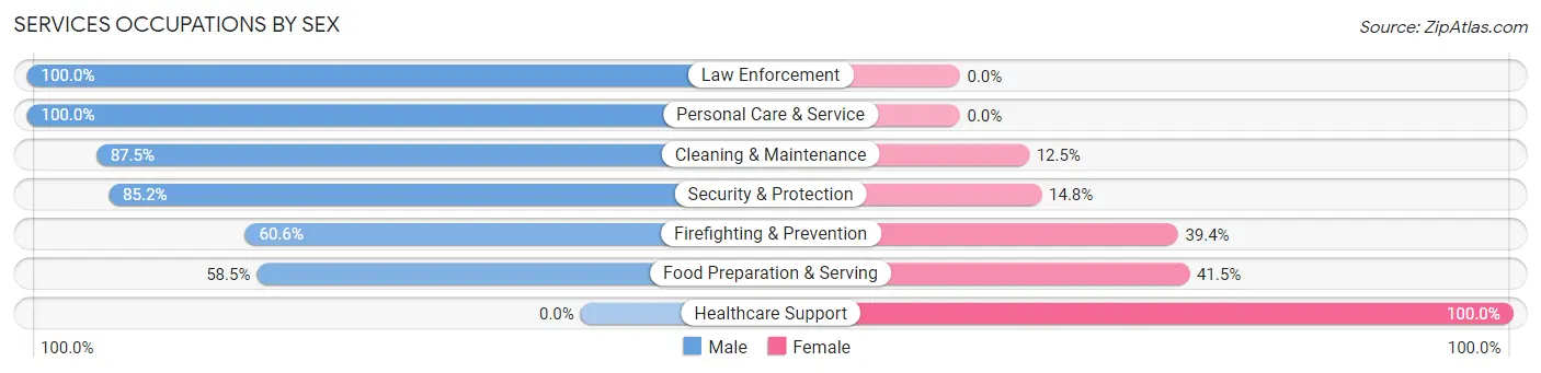Services Occupations by Sex in Zip Code 79329