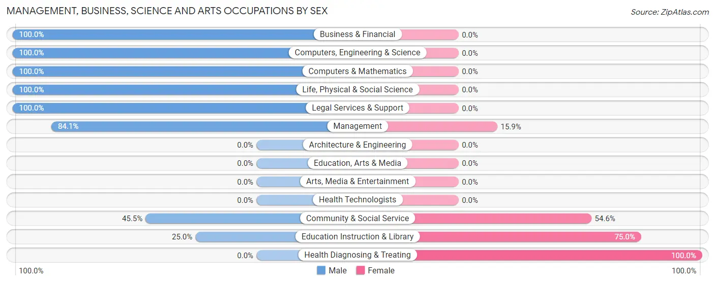 Management, Business, Science and Arts Occupations by Sex in Zip Code 79355