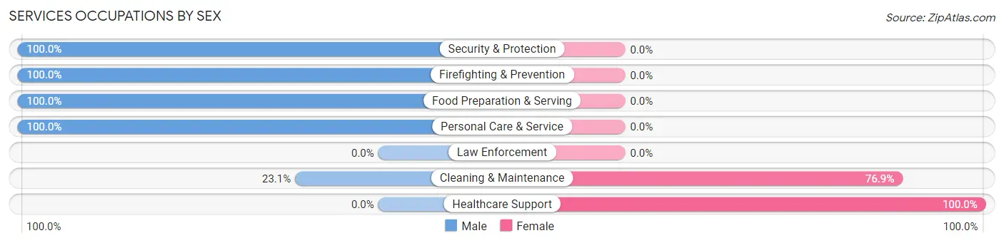 Services Occupations by Sex in Zip Code 79379