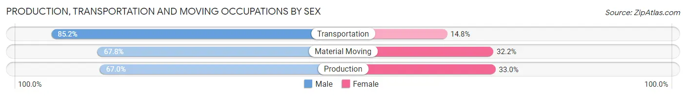 Production, Transportation and Moving Occupations by Sex in Zip Code 79415