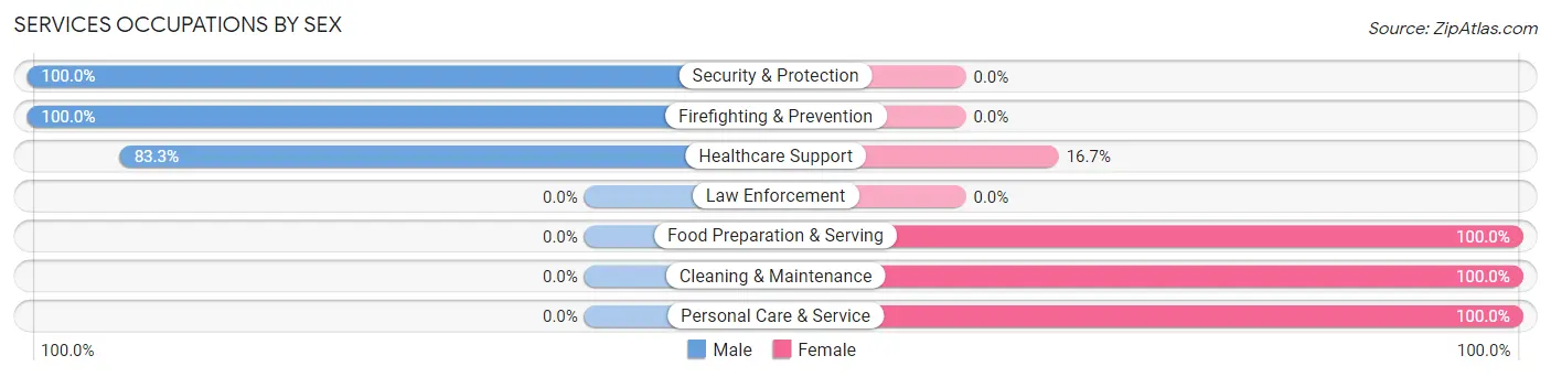 Services Occupations by Sex in Zip Code 79502