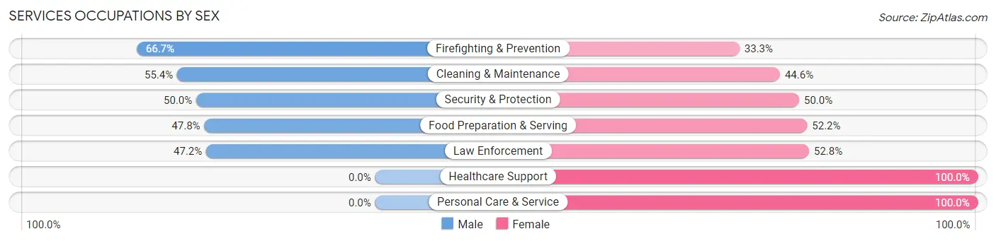 Services Occupations by Sex in Zip Code 79504