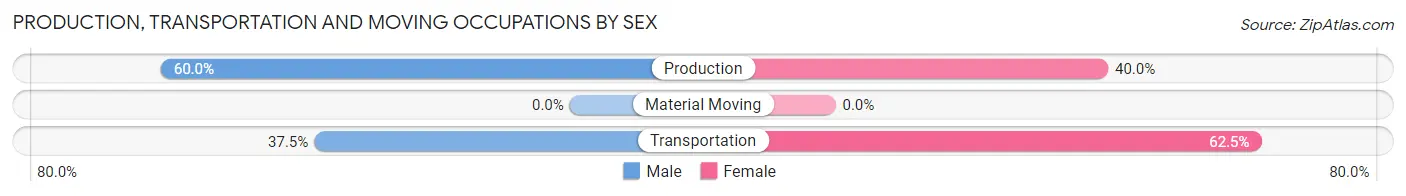 Production, Transportation and Moving Occupations by Sex in Zip Code 79527