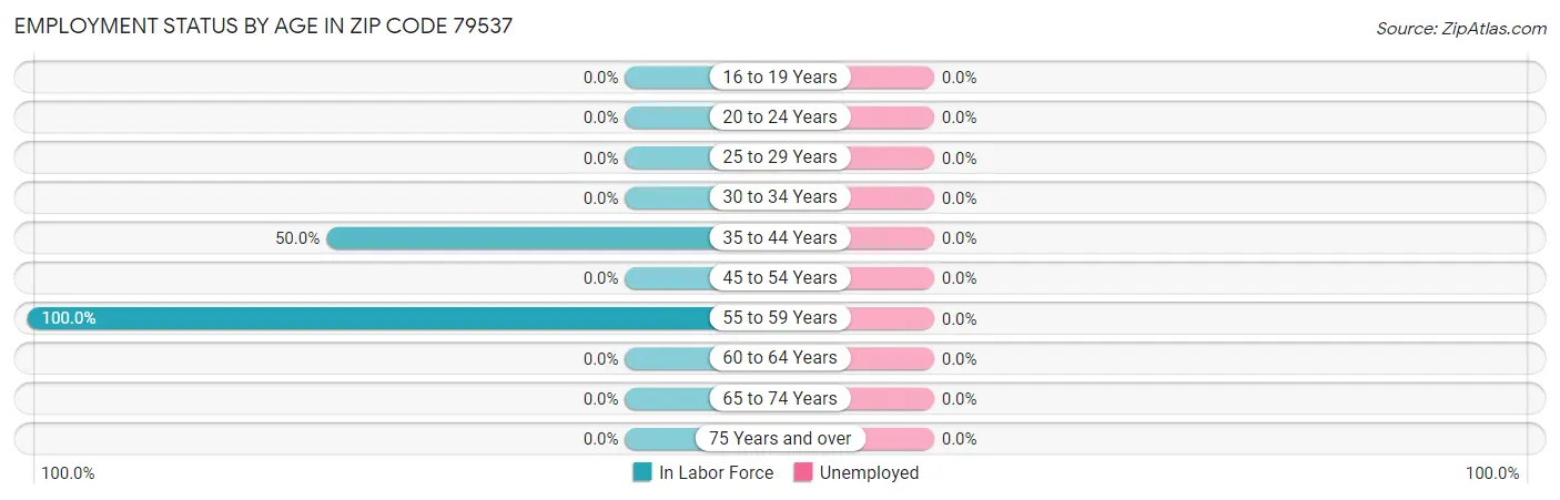 Employment Status by Age in Zip Code 79537