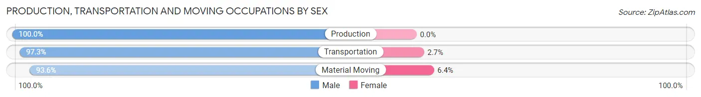 Production, Transportation and Moving Occupations by Sex in Zip Code 79546