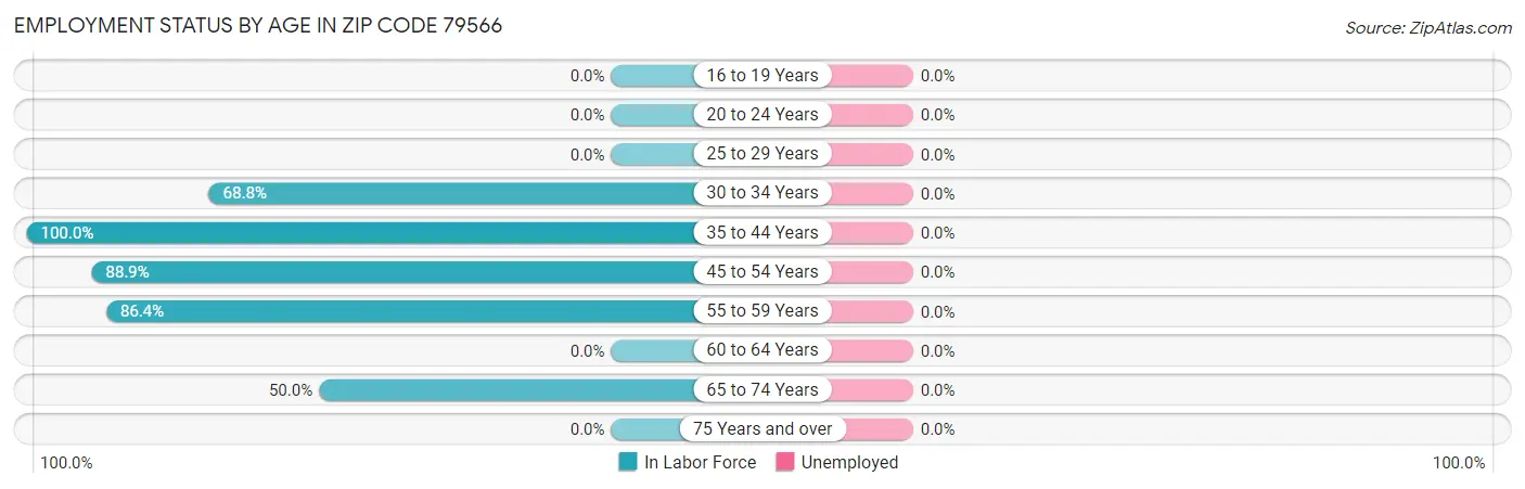 Employment Status by Age in Zip Code 79566