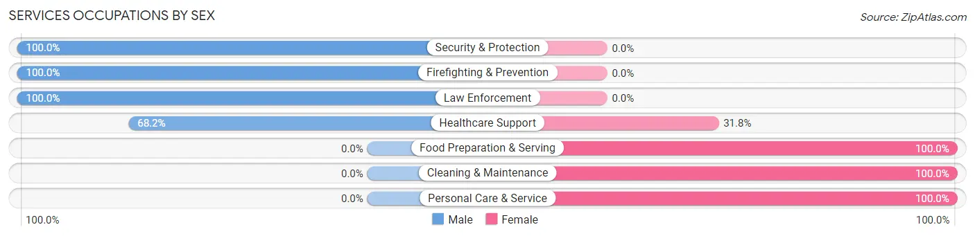 Services Occupations by Sex in Zip Code 79718