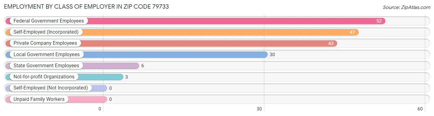 Employment by Class of Employer in Zip Code 79733