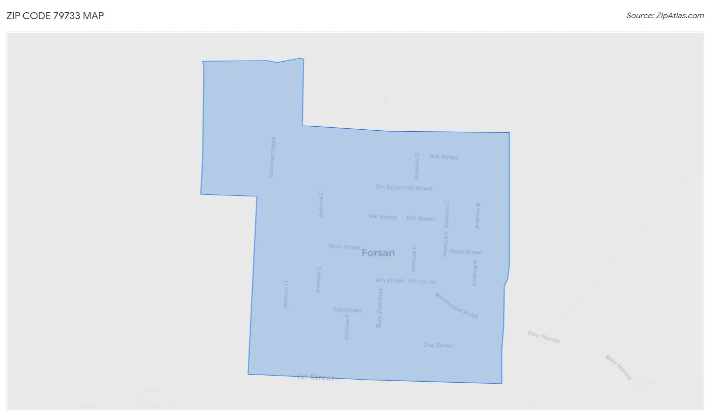 Zip Code 79733 Map