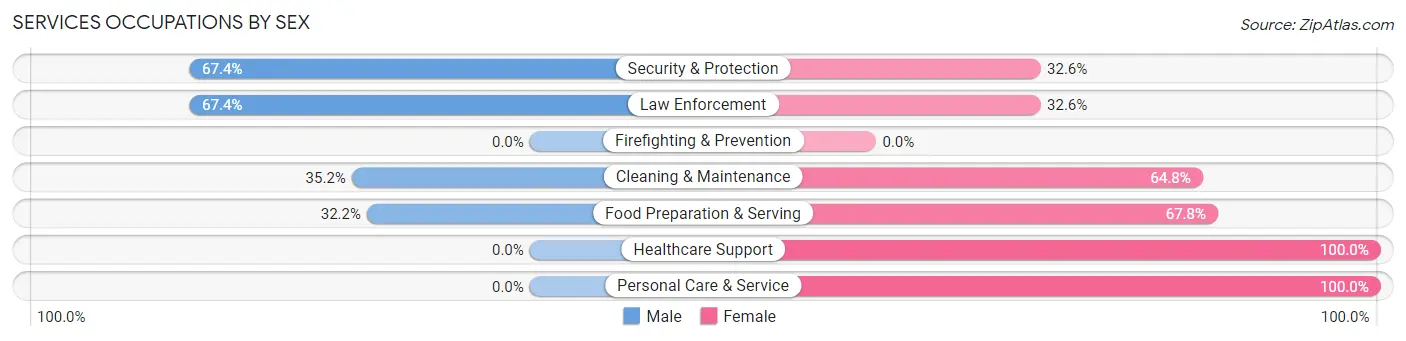 Services Occupations by Sex in Zip Code 79735