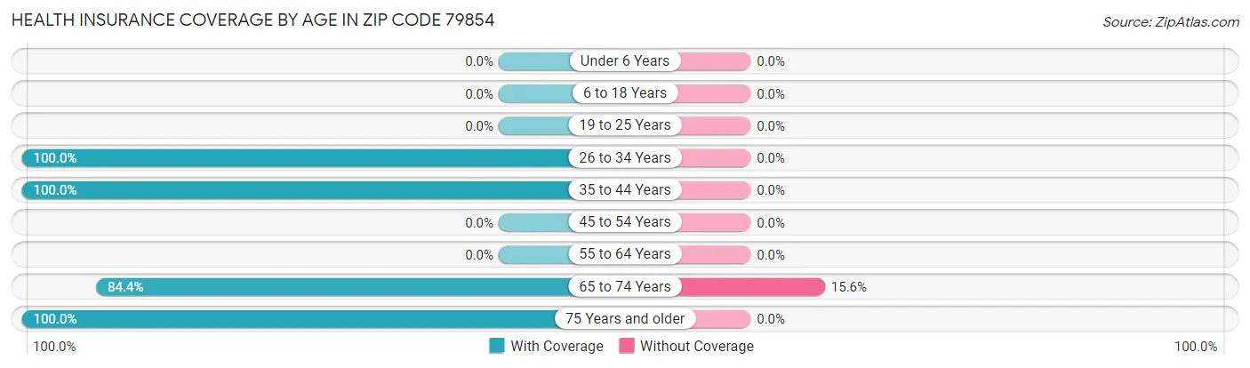 Health Insurance Coverage by Age in Zip Code 79854