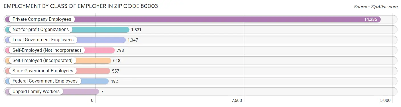 Employment by Class of Employer in Zip Code 80003