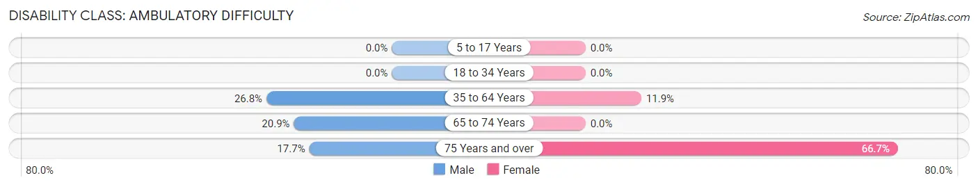 Disability in Zip Code 80101: <span>Ambulatory Difficulty</span>