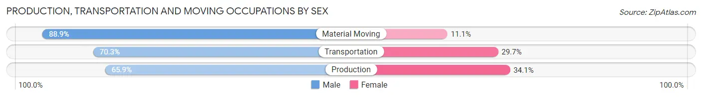 Production, Transportation and Moving Occupations by Sex in Zip Code 80103