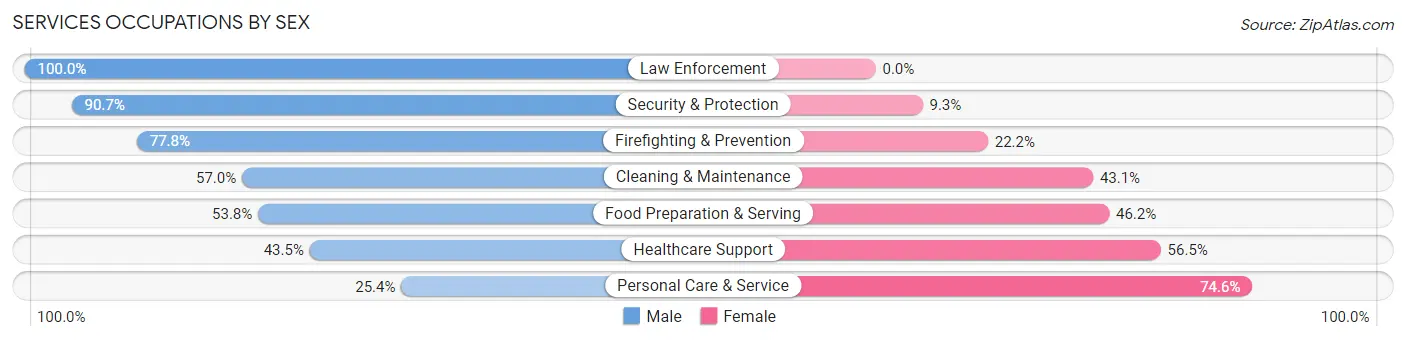 Services Occupations by Sex in Zip Code 80120