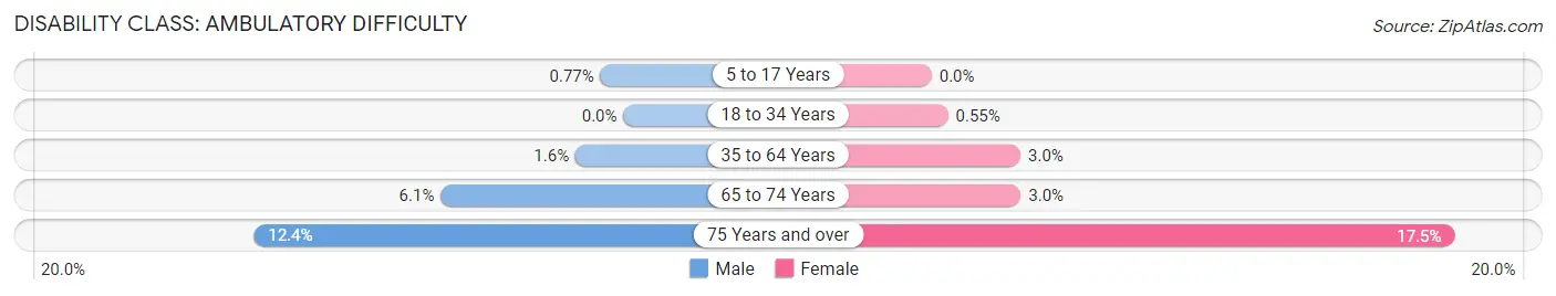 Disability in Zip Code 80122: <span>Ambulatory Difficulty</span>