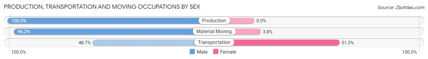 Production, Transportation and Moving Occupations by Sex in Zip Code 80133