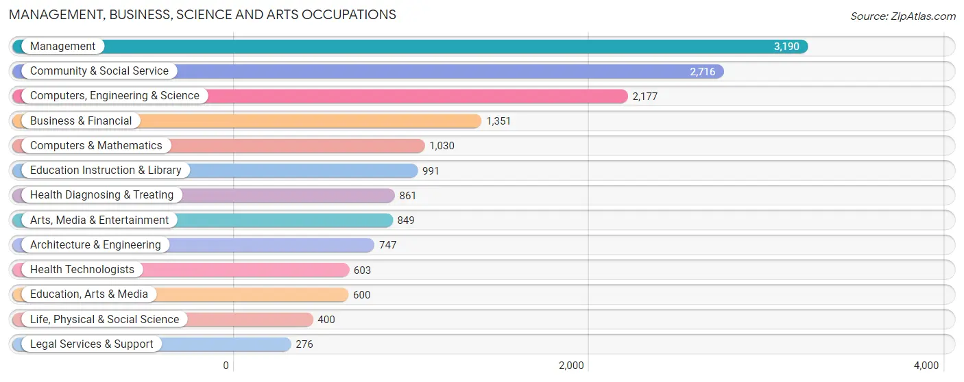 Management, Business, Science and Arts Occupations in Zip Code 80204