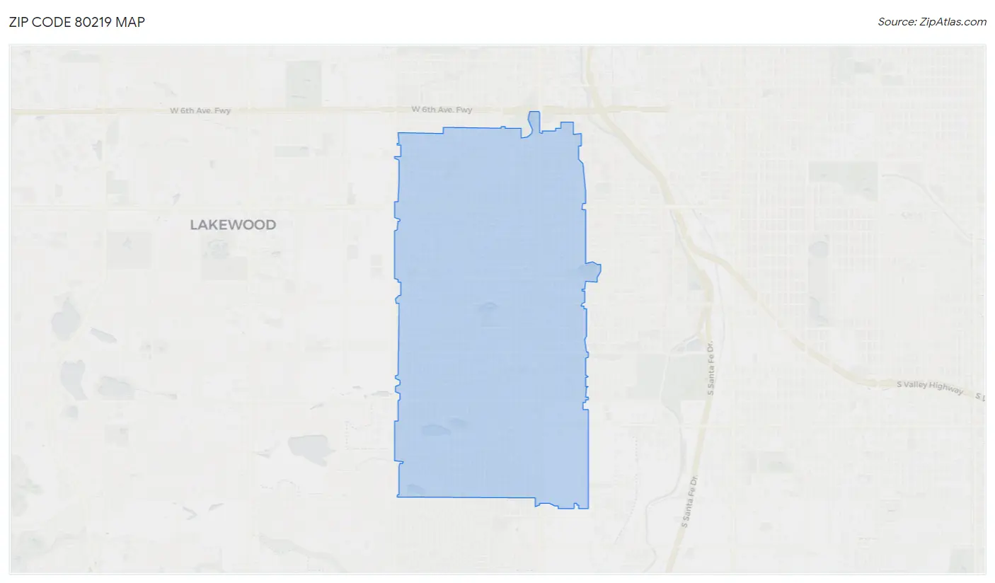 Zip Code 80219 Map