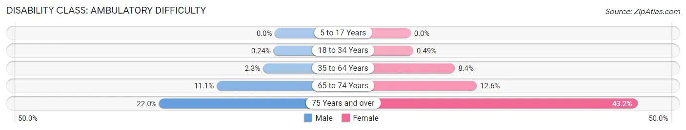 Disability in Zip Code 80222: <span>Ambulatory Difficulty</span>