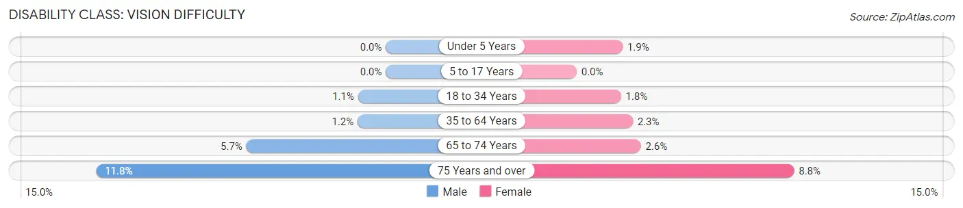 Disability in Zip Code 80222: <span>Vision Difficulty</span>