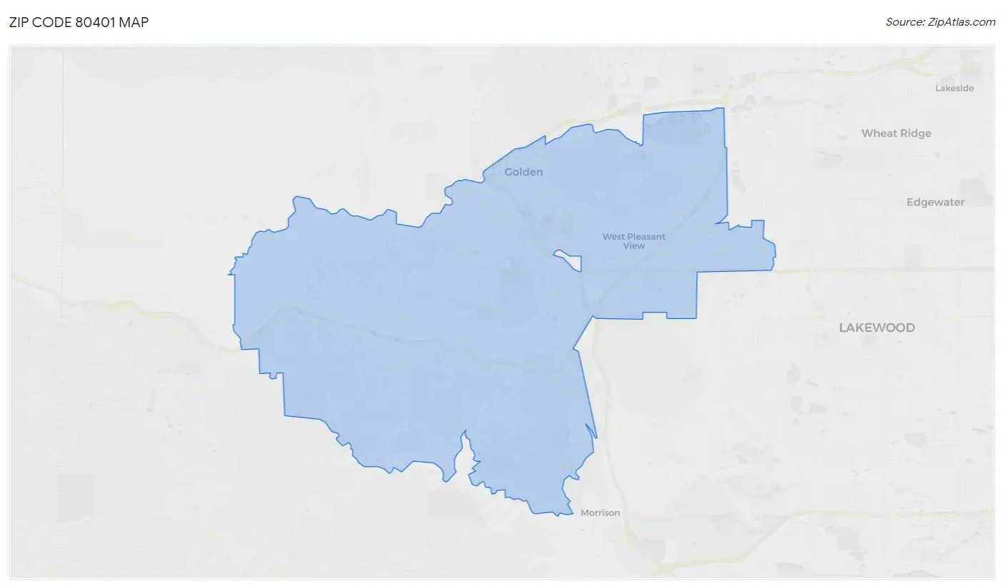 Zip Code 80401 Map