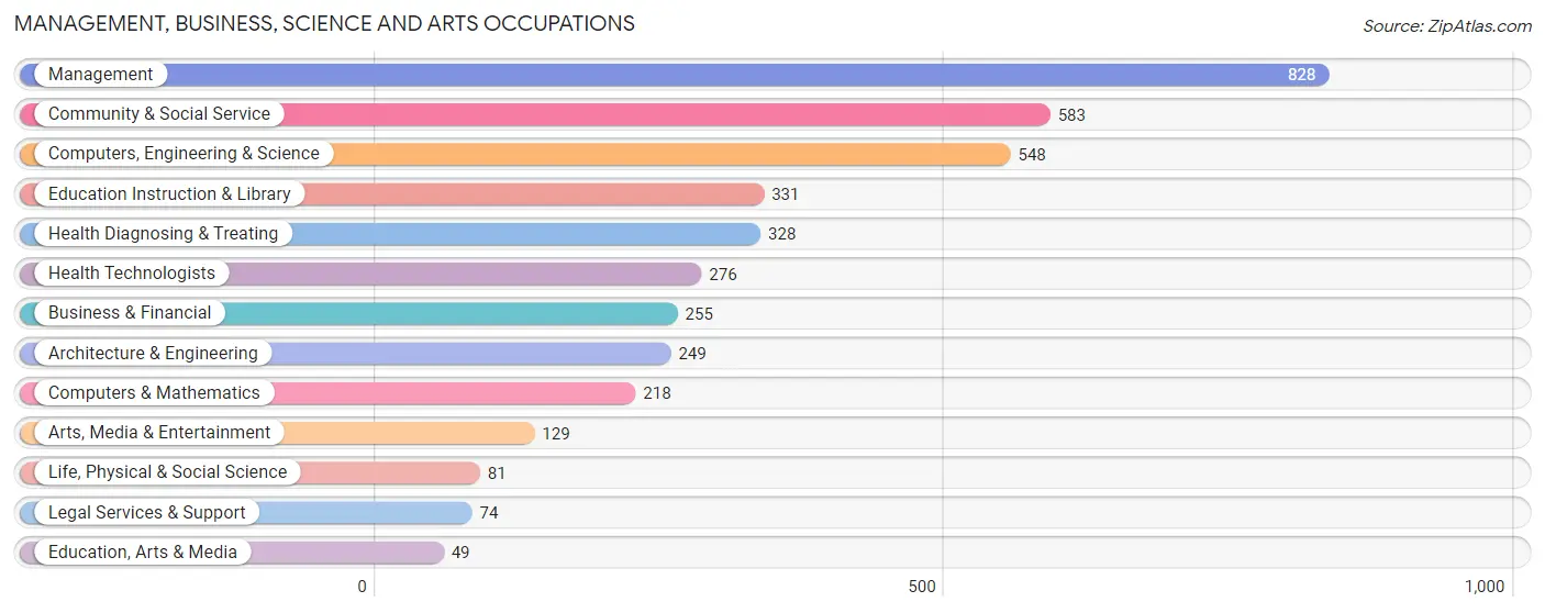 Management, Business, Science and Arts Occupations in Zip Code 80433