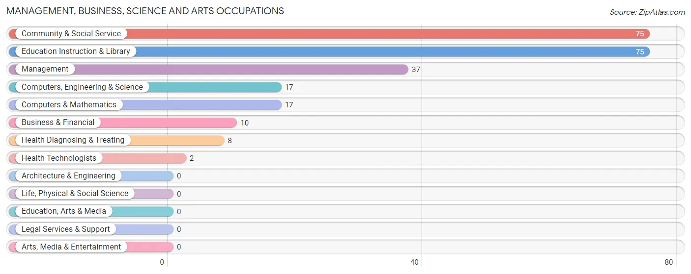 Management, Business, Science and Arts Occupations in Zip Code 80648